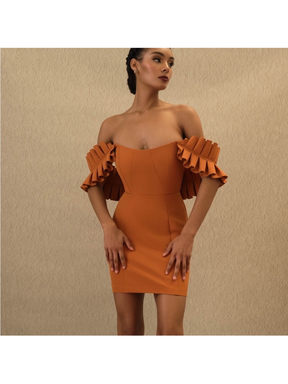 Andrea Iyamah Azo Boning Mini Cocktail and Party Dress